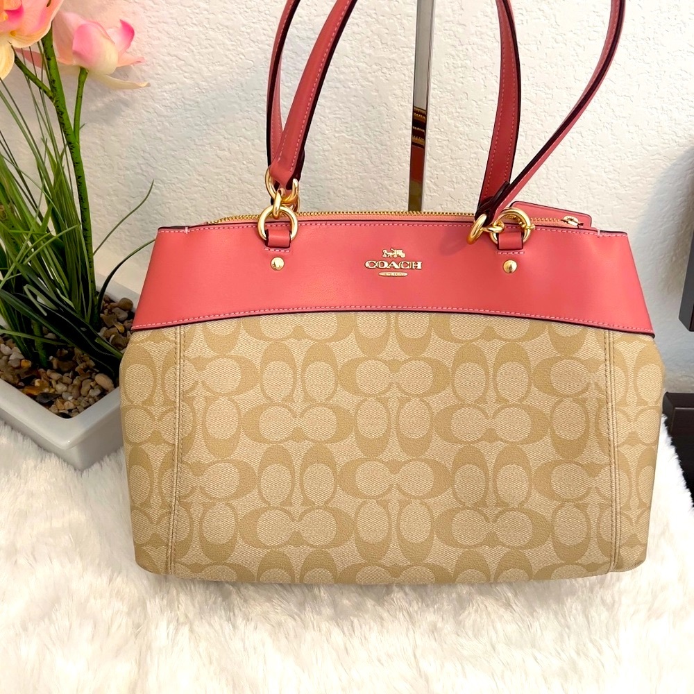 Coach Brooke carryall in Peony pink color